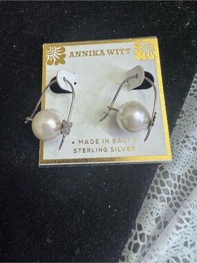 Annika Witt Sterling Silver Pearl Drop Earrings - Silver/White